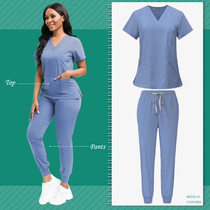 Scrubs Women Beauty SPA Uniform Pet Clinic Store Veterinary Dentistry Work Clothes Set High-quality Medical Nurse Uniform Unisex