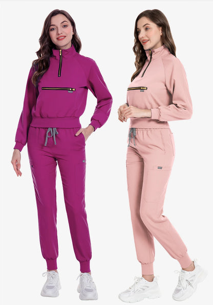 Nurse Uniforms Short Long Sleeve Scrub Tops With Pocket Pants Spa Beauty Salon Workwear Medical Scrubs Set Fashion Jogging Suits