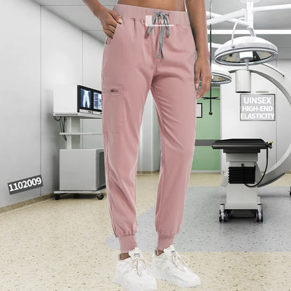 Fashion Jogger Pants Unisex Work Pants High Quality Elastic Waist Doctor Nurse Uniform Bottoms Medical Scrub Pants Work Trousers