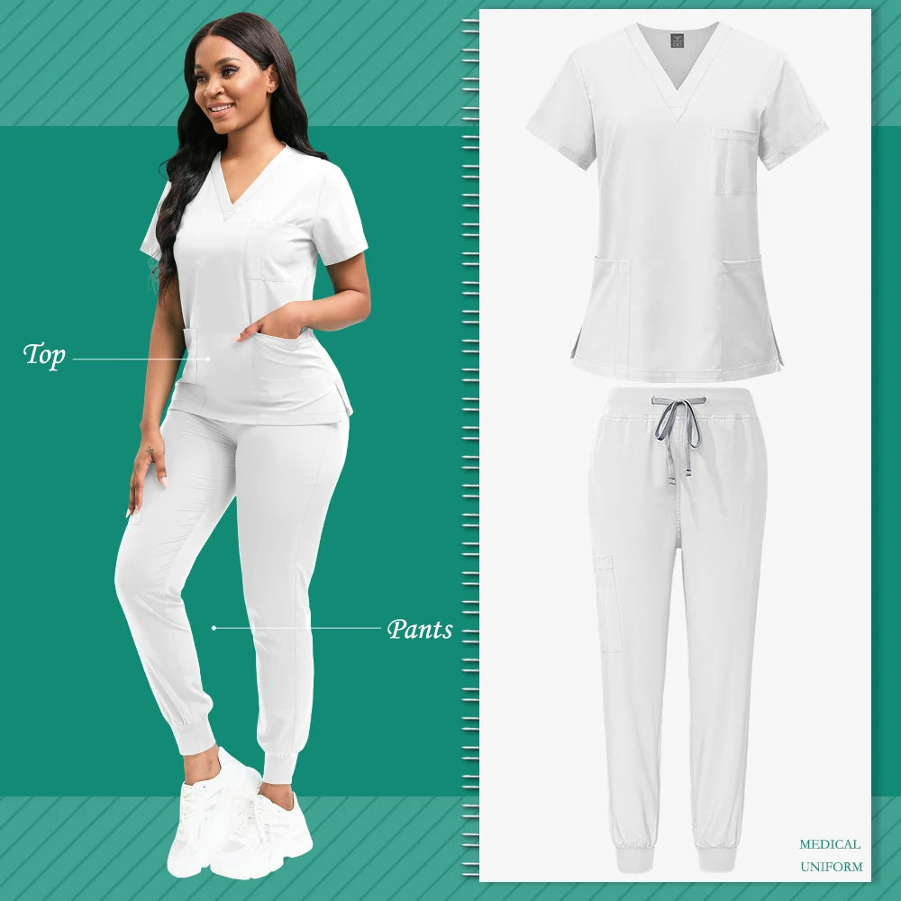 Scrubs Women Beauty SPA Uniform Pet Clinic Store Veterinary Dentistry Work Clothes Set High-quality Medical Nurse Uniform Unisex