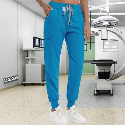 Fashion Jogger Pants Unisex Work Pants High Quality Elastic Waist Doctor Nurse Uniform Bottoms Medical Scrub Pants Work Trousers