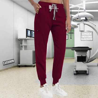 Fashion Jogger Pants Unisex Work Pants High Quality Elastic Waist Doctor Nurse Uniform Bottoms Medical Scrub Pants Work Trousers