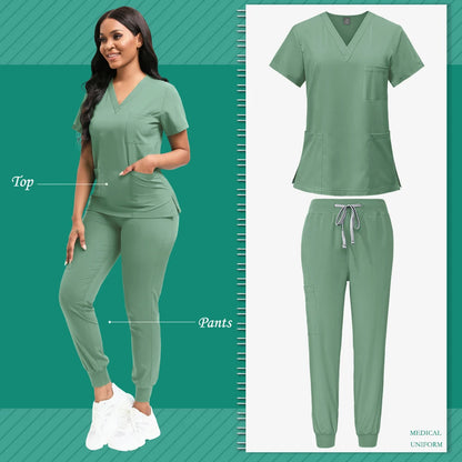 Scrubs Women Beauty SPA Uniform Pet Clinic Store Veterinary Dentistry Work Clothes Set High-quality Medical Nurse Uniform Unisex