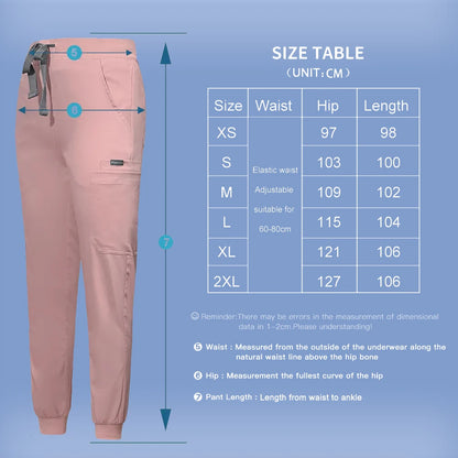 Fashion Jogger Pants Unisex Work Pants High Quality Elastic Waist Doctor Nurse Uniform Bottoms Medical Scrub Pants Work Trousers