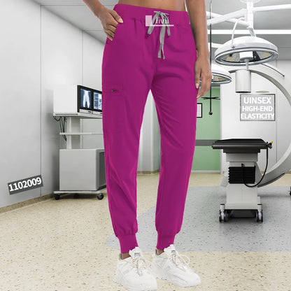 Fashion Jogger Pants Unisex Work Pants High Quality Elastic Waist Doctor Nurse Uniform Bottoms Medical Scrub Pants Work Trousers