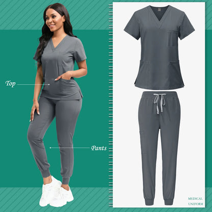 Scrubs Women Beauty SPA Uniform Pet Clinic Store Veterinary Dentistry Work Clothes Set High-quality Medical Nurse Uniform Unisex